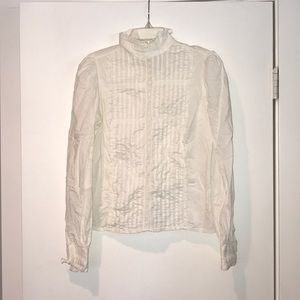 Vintage white high neck long sleeve